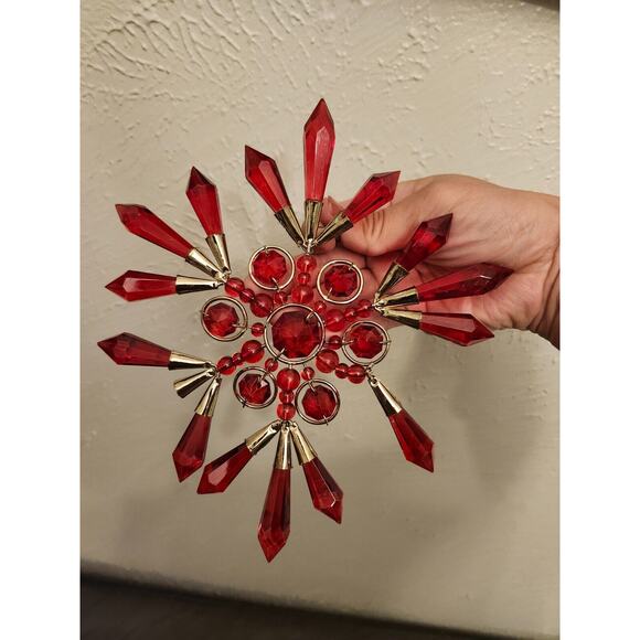 Unbranded Other - Starburst Christmas Ornament Atomic Red Gold tone‎ Holiday Tree Decoration READ